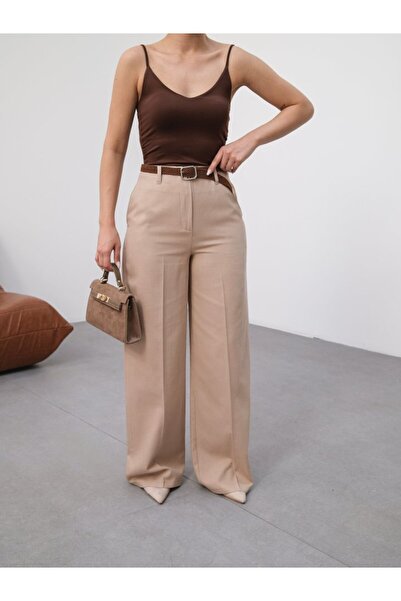 DEAG Linen Belted and Flowy Palazzo Pants (Belt Included)
