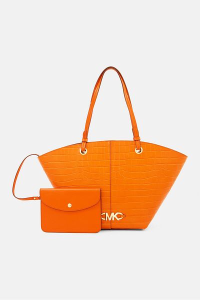 Michael Kors Women Crocs Pattern Shoulder Bag 28 H x 50 L x 13 W Cm, Orange