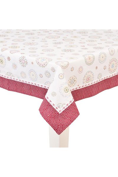 Clayre & Eef Tablecloth Cotton Hearts 150 cm x 250 cm