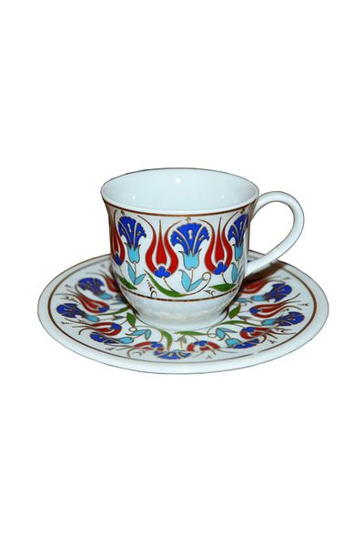 MARATON Set of 6 Tile Embroidered Premium Coffee Cups