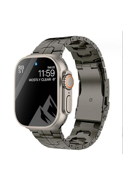 OEM Premium Titan Strap for Apple Watch Ultra/1/2/3/4/5/6/7/8/SE, Display Size 42/44/45/49 mm, Dark Grey