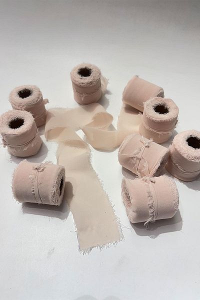 Limelia Powder Slit Chiffon Ribbon 4 cm Width 4.5 Mt 1 Ball