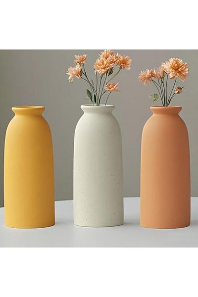 Generic Ceramic Vase Set of 3, Modern Farmhouse Decor for Living Room, Dining Table Centerpieces, Bookshelf,