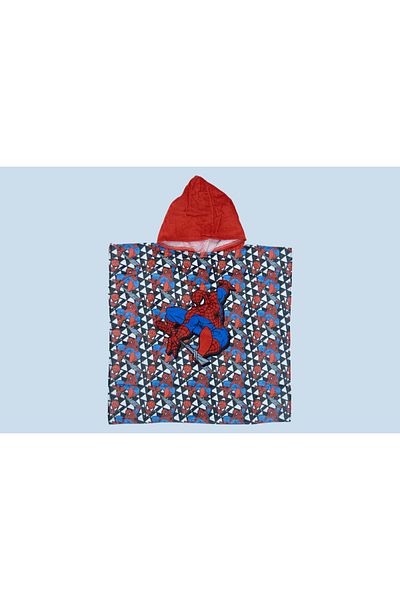 SPIDERMAN Kids Poncho Towel – Soft & Absorbent Hooded Bath Towel For Boys – Multicolor