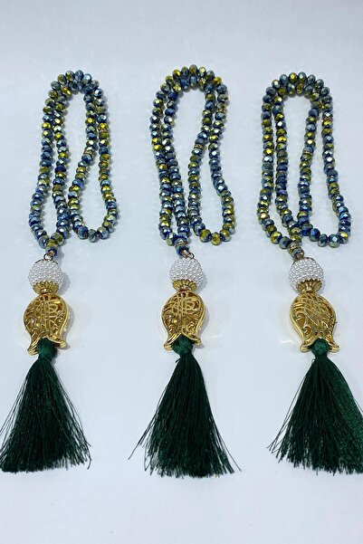 Limelia 99 de mărgele de rugăciune (Tesbih) din cristal cu ciucuri, lalele ve...