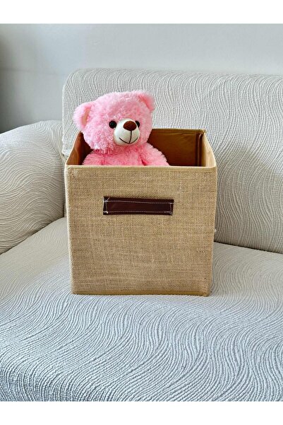 ELITIX Organizator de jucării pentru rufe, din iută, fără capac, cu 4 compart...