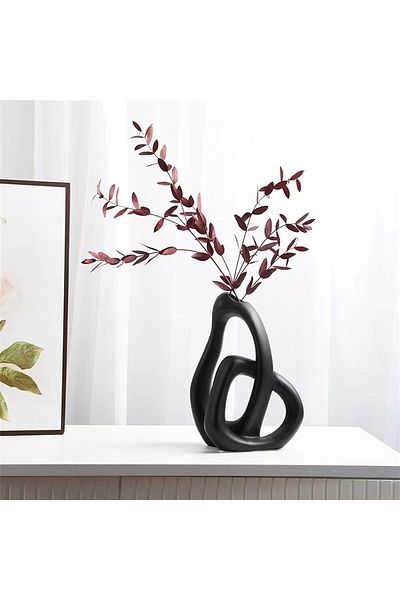 Generic Eschur Premium Ceramic Vase Nordic Boho Modern Minimalist Design Big Flower Vase Set of 2 for Elegan