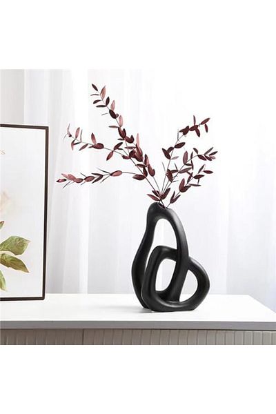 Generic Eschur Premium Ceramic Vase Nordic Boho Modern Minimalist Design Big Flower Vase Set of 2 for Elegan