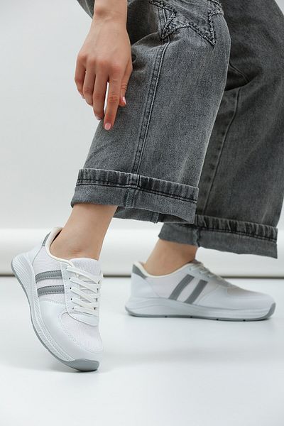 ALTUNTAŞ Femei - Bărbați - Unisex Pantofi sport casual cu talpă anatomică cu șireturi Pantofi alb gri