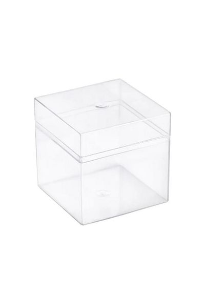 Manos Expertas Transparent Box Mica Box 100 Pieces Transparent Plexiglass Square Box Models in 4.5X4.5X4.5 cm Dimensions
