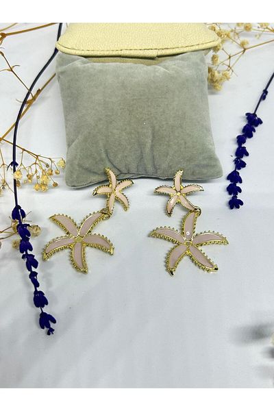 ısıkkonya Stainless Star Stylish Earrings Suitable for Daily Use [Allergy-Free Product]