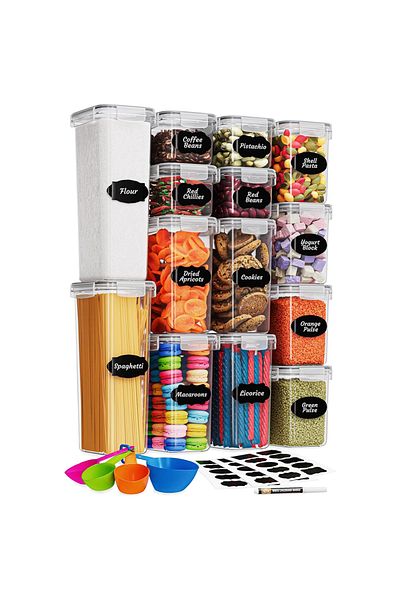 Teno Set of 14 Teno® Food Storage Containers, BPA-free, various sizes, transparent