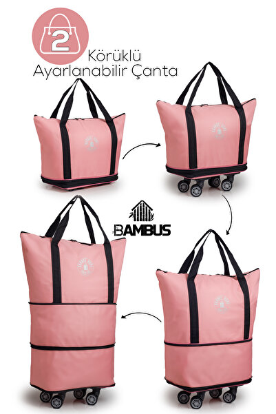 Bambus Home İki Körüklü Demonte Sessiz Tekerlekli Valiz/Çanta/Bavul