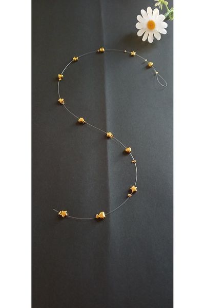 tutu tasarım alaçatı Hair Bead Yellow Star and Heart Figured Hair Bead