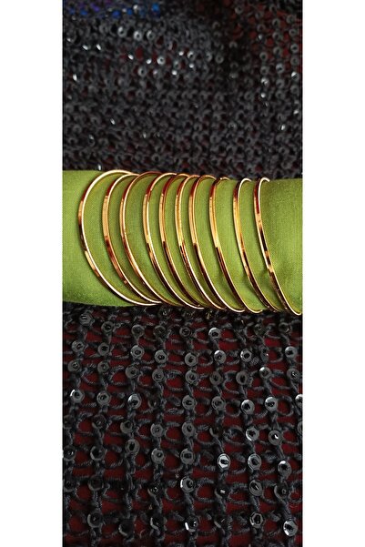 Nurtakı 10 adet İnce Tırtıklı Ajda model Parlak Bilezik