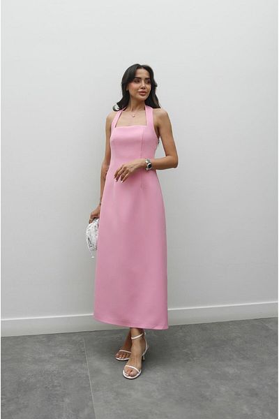 Havoş Μίντι φόρεμα με λουράκι στον λαιμό Pink Mindy