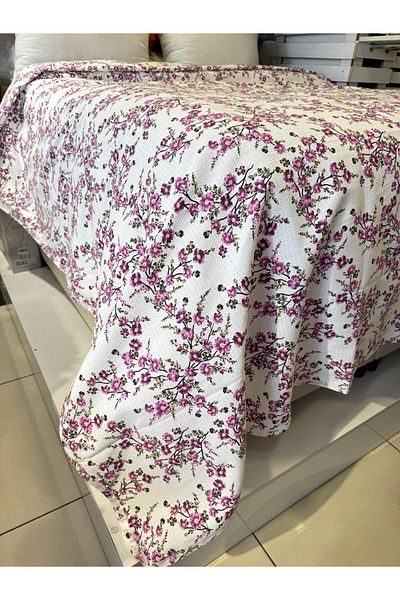 ŞENER HOME Plum Branch Pattern Printed 200X240 Cm. Double (Battal) Single Pike