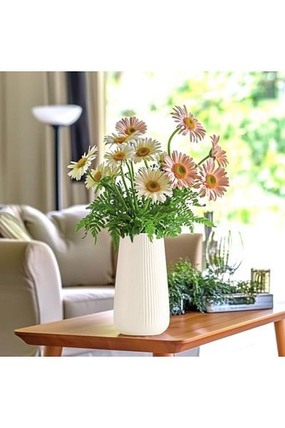 Generic White Ceramic Vase, Decorative Vases, Small Cute Flower Vase, for Pampas Grass, Living Room,