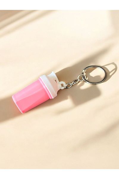 Home Pink Protein Shaker Keychain - Gift for Athlete - Sound & Motionless Sweet Mini