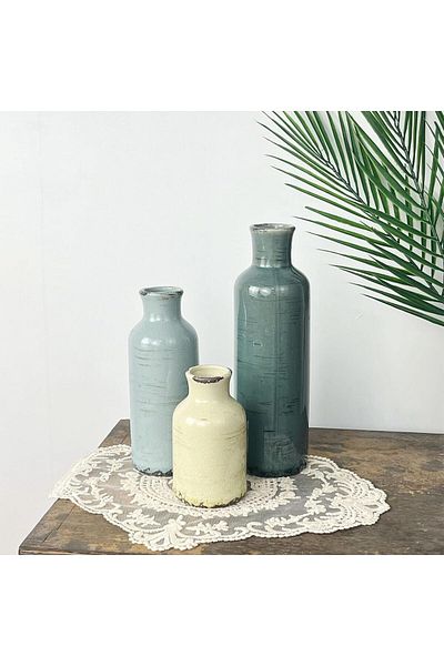 Generic Ceramic vase 3 Piece Set, Small Flower vase for Home Decoration, Modern Farmhouse Decoration