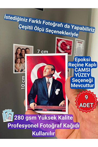 Magnetic Shop Türk Bayrağı Ve Atatürk Resimli Magnet Yüksek Kalite Fotoğraf K...