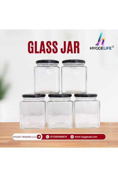 Generic 5-Pack Glass Jars with Tight Lids 370 ml, Ideal For DIY Spices, Meal Prep, Overnight Oats, Jelly, Ja