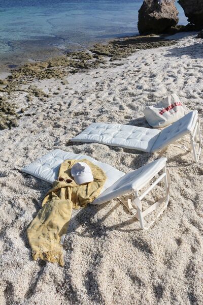 SunnyLife Yaslanılabilir Plaj Sandalyesi Ekru