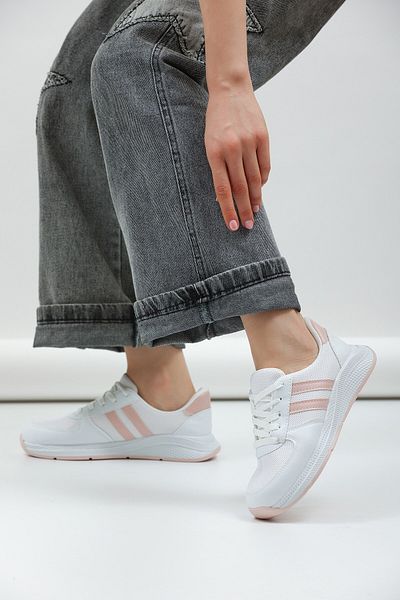 ALTUNTAŞ Femei - Bărbați - Unisex Pantofi de sport casual cu talpă anatomică cu șireturi Pantofi de sport Pudră albă