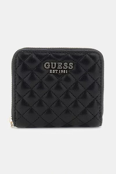 Guess Eco Rıanee Slg Small Zip Aroud Dámská Černá Peněženka Swqg9541137-bla