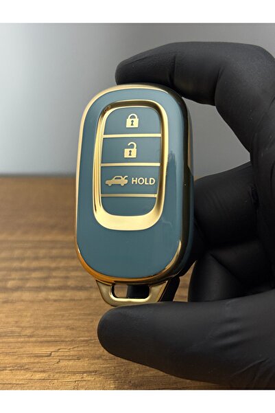 Luxe Aksesuarr Honda Civic 2022, Cr-v Smart compatibil cu 3 butoane Husa de protectie pentru chei din silicon – Nano – Culoare gri