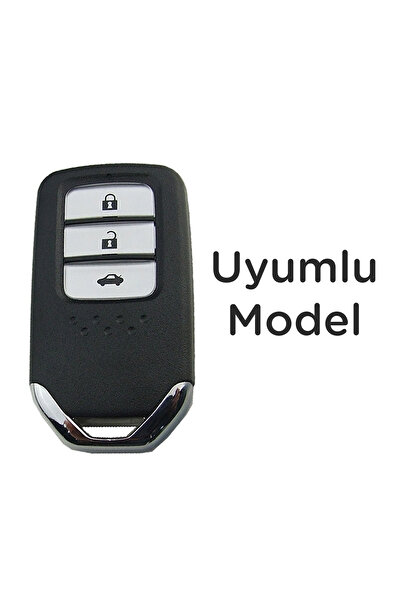 Luxe Aksesuarr Honda Civic - Cr-v - City Smart Husă de protecție pentru chei din silicon cu 3 butoane - Acoperit nano - Culoare albă