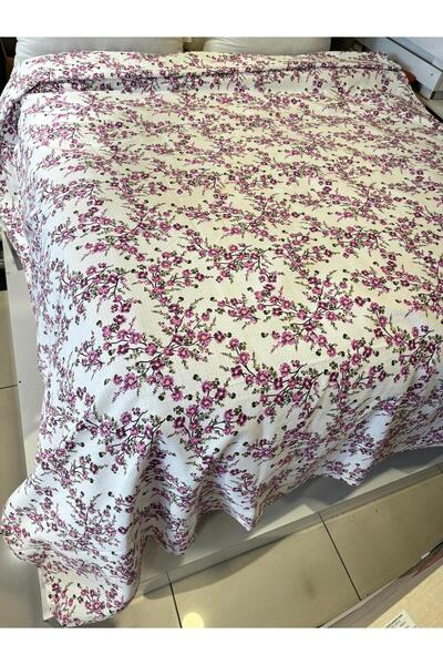 ŞENER HOME Plum Branch Pattern Printed 200X240 Cm. Double (Battal) Single Pike