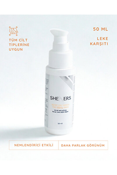 Sheners 50 Spf-yüksek Koruma, Leke Karşıtı Ve Aydınlatıcı Etkili Yüz Güneş Kremi