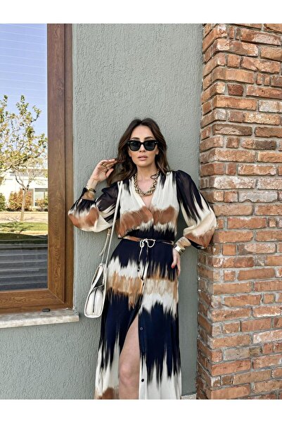 Zerrincan Giyim Black tie dye pattern original dress