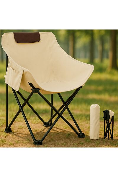 TnsAround Scaun Pliabil de Camping si Pescuit TNS®, Cadru Metalic, Greutate Maxima 130 Kg, Material Premium