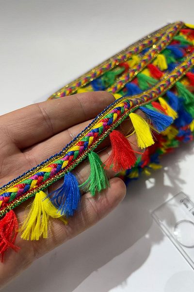 Limelia Colorful Thin Tassel Fringe Decorative Ribbon