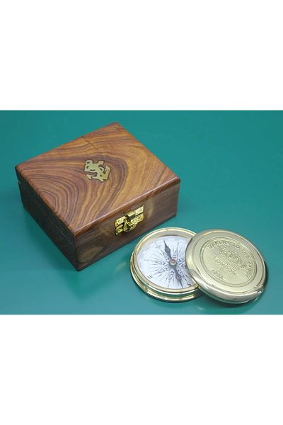 shop بوصلة نحاسية مع صندوق خشبي 16221