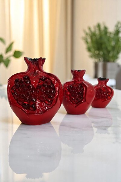 Land of Souvenir Seramik Nar Süs 3'lü Set