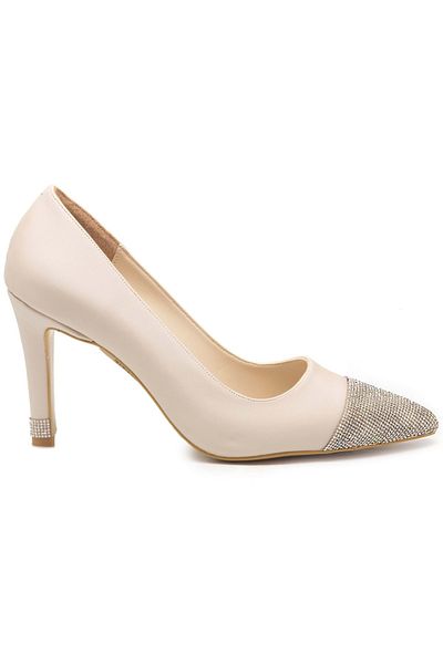 KOCAMANLAR Feles Sten Stone Detailed Pantofi cu toc damă Stiletto Tan