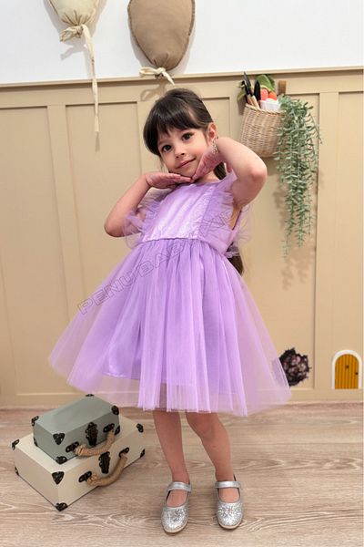 penu baby kids Lilac Tulle Sleeveless Baby Girl Dress - Christie