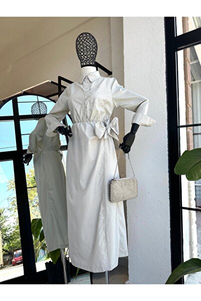 Hooopstore Hooops Belden Bağlamalı Elbise Krem