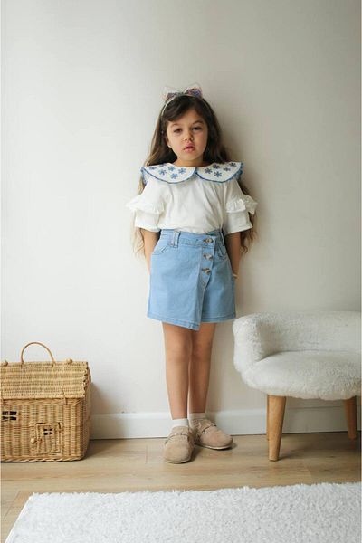 bebeğim butik Denim Shorts Skirt Girl Suit