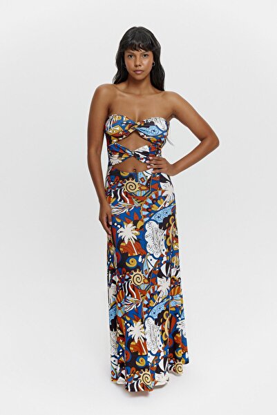 Louren P15067 Strapless Knotted Dress