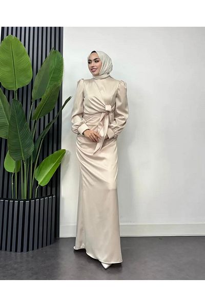 modadeywearst ΒΡΑΔΙΝΟ ΦΟΡΕΜΑ ΣΑΤΕΝ ΜΕ ΔΕΣΜΕΣΗ ΑΠΟ ΤΟ ΦΑΝ