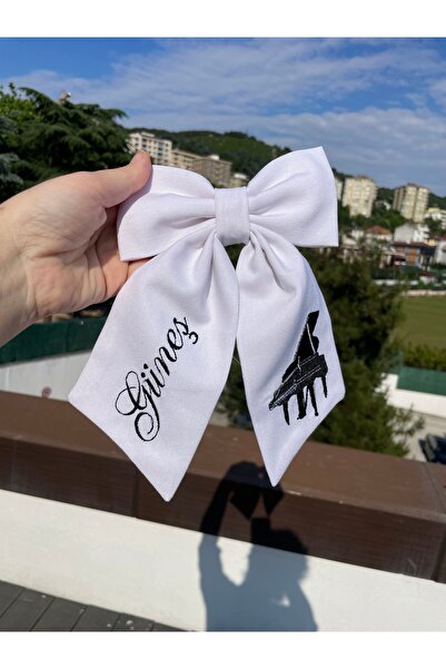 dogga design Piyano desenli isme özel fiyonk toka