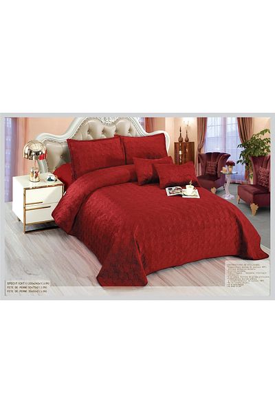 CHIRASO CHIRASO Velvet Duvet Cover Set, 5 Pieces, Duvet Cover 220 x 240 cm, 4 Pillowcases, red