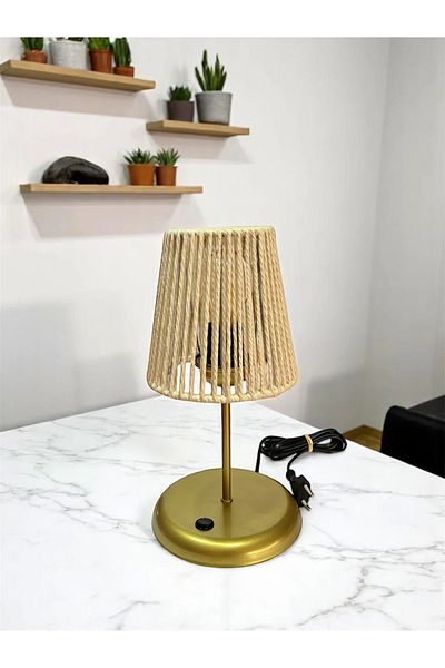 CONANA Lyris Macrame Drawstring Mini Lampshade Ecru (2 Meter Cord Included)