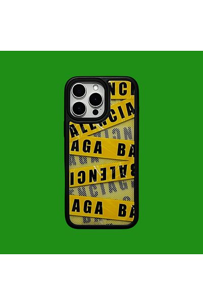 Balenciaga Husa telefon compatibila cu Iphone 14 PRO MAX Balenicaga GALBEN-NEGRU