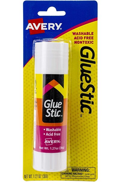 AVERY عصا غراء بيضاء، 1.27 أونصة، قابلة للغسل، غير سامة، غراء دائم، عصا غراء ...