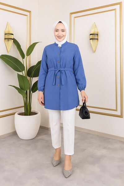 sd butique Kuşaklı Düğmeli Tunik – Rahat Kesim, Şıklık ve Sadelik Bir Arada -...